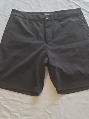 Men's Flat-Front Black Performance Shorts